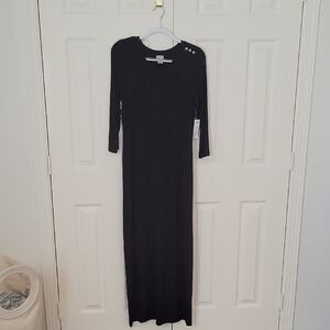 NWT's Chico's Classic Black Long Sleeve Dress with Button Accents